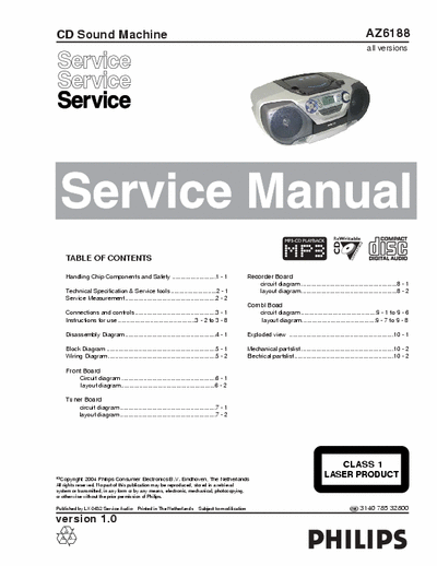 Philips AZ6188 Service Manual - CD Sound Machine (all version) - (5.900Kb) pag. 31
